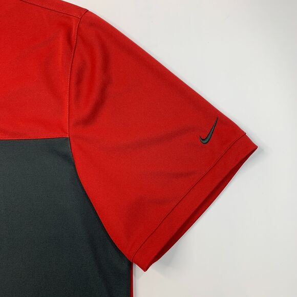 Nike Golf Shirt Mens XL Extra Large Red Gray Performance Dri Fit Polo - Picture 5 of 11